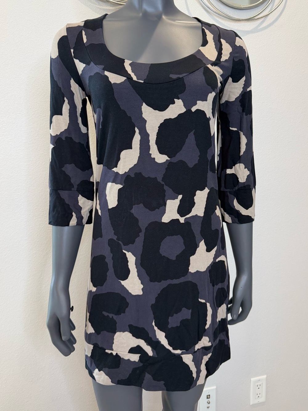Boden Camo Shirt Dress 3/4 Sleeve Tunic Women’s Size 6